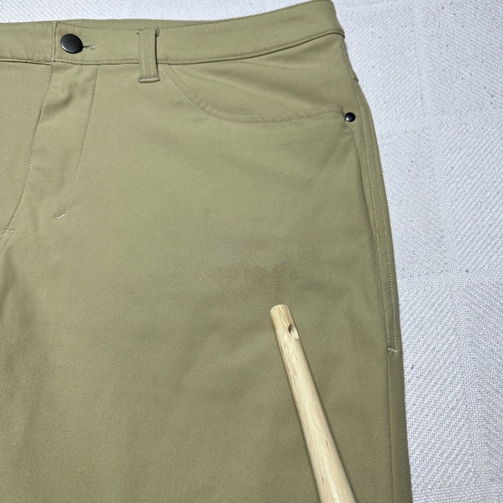 Lululemon ABC Classic Pant Mens 34x34 Warpstreme Khaki Sand Straight Leg Stretch - Picture 4 of 16